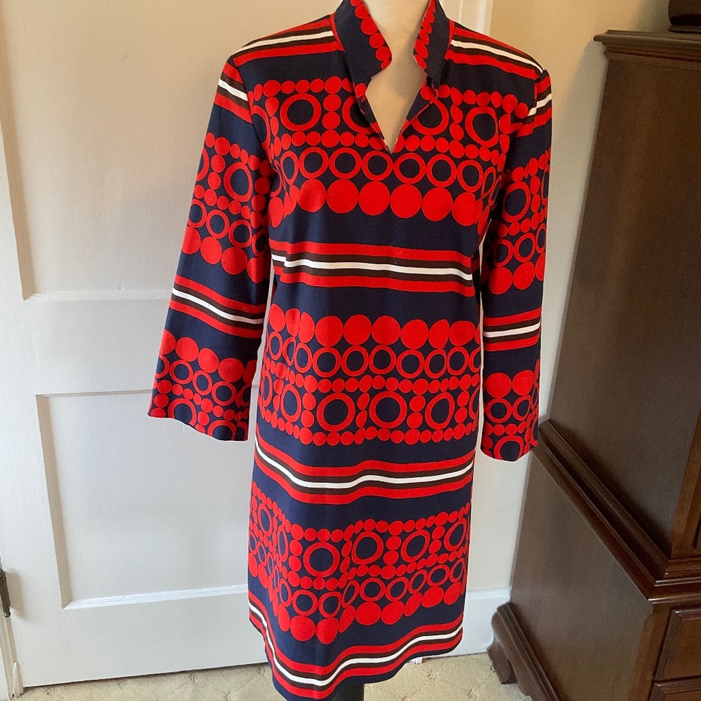 Mary McKay, size 12, blue and red dress